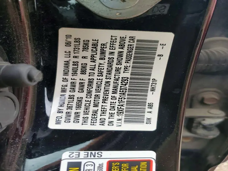 2010 HONDA CIVIC LX  