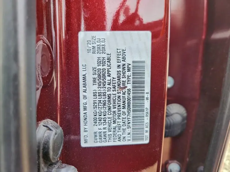 2021 HONDA PASSPORT EXL  