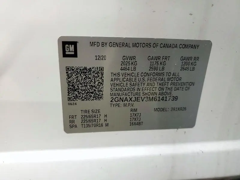 2021 CHEVROLET EQUINOX LT  