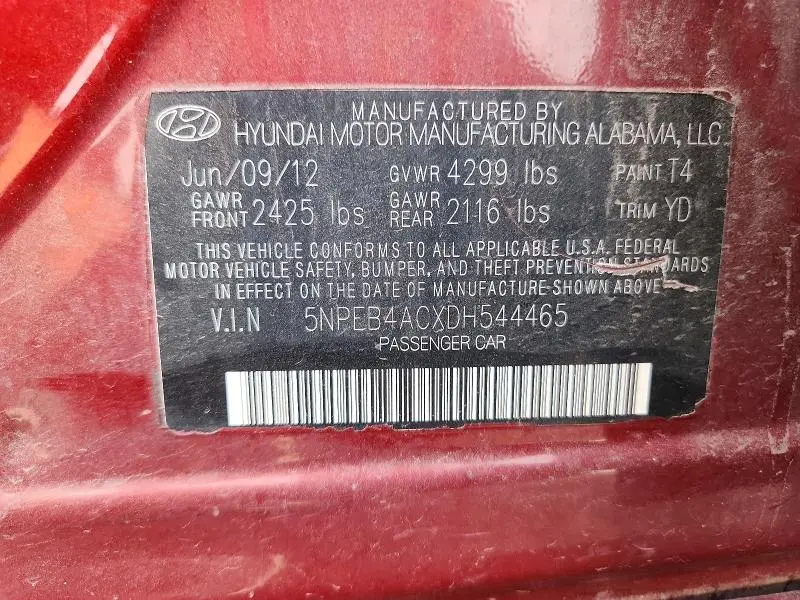2013 HYUNDAI SONATA GLS  