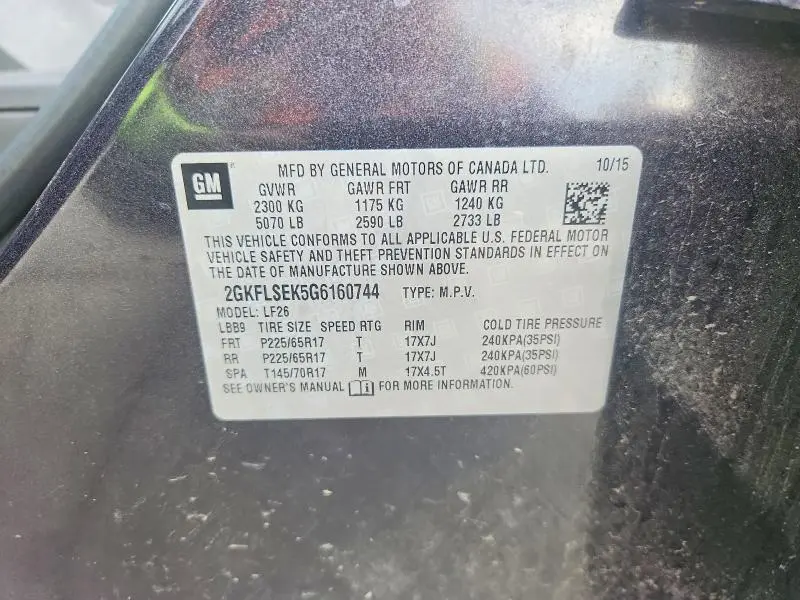 2016 GMC TERRAIN SLE  