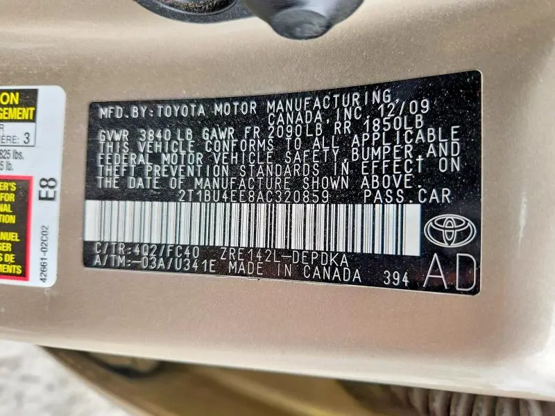 2010 TOYOTA COROLLA LE  