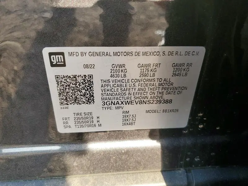 2022 CHEVROLET EQUINOX RS  