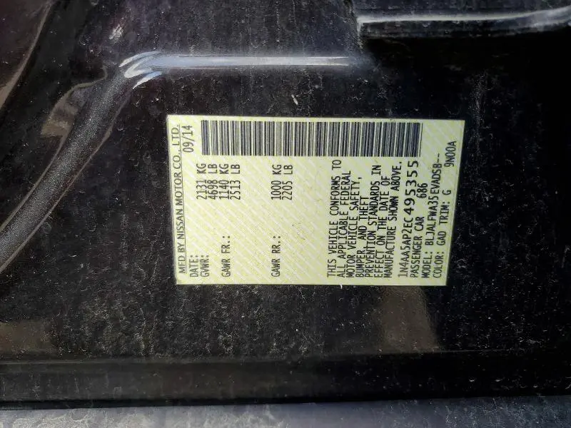 2014 NISSAN MAXIMA 3.5 S  