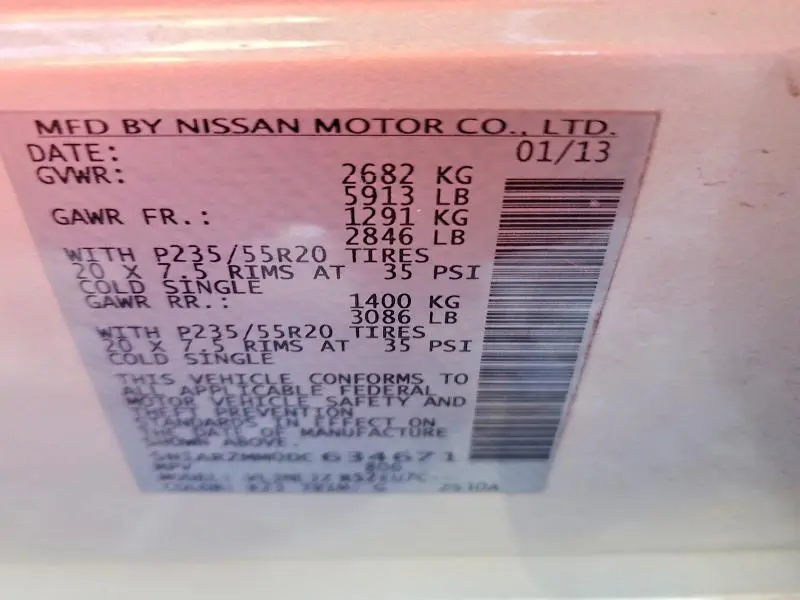 2013 NISSAN PATHFINDER S  