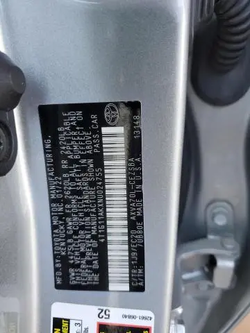 2022 TOYOTA CAMRY SE  