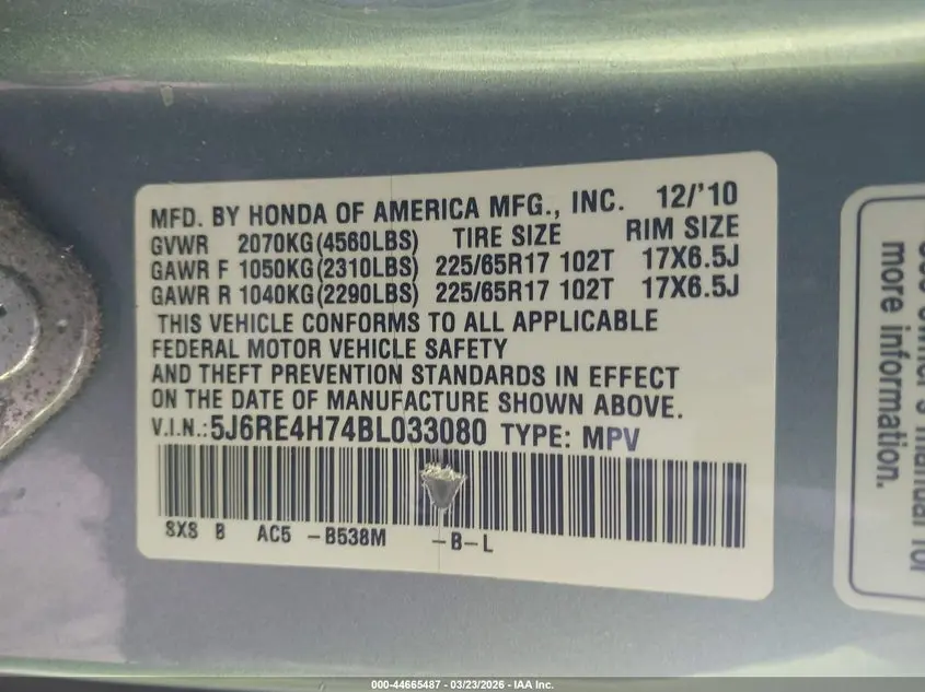 2011 HONDA CR-V EX-L