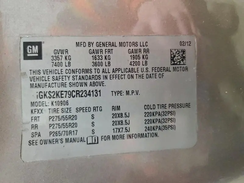 2012 GMC YUKON XL K1500 SLT  