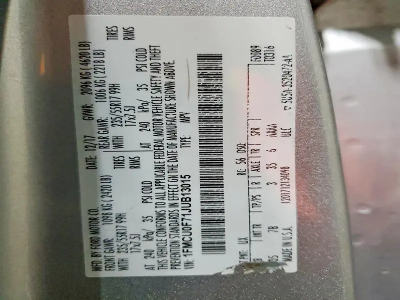 2018 FORD ESCAPE S  