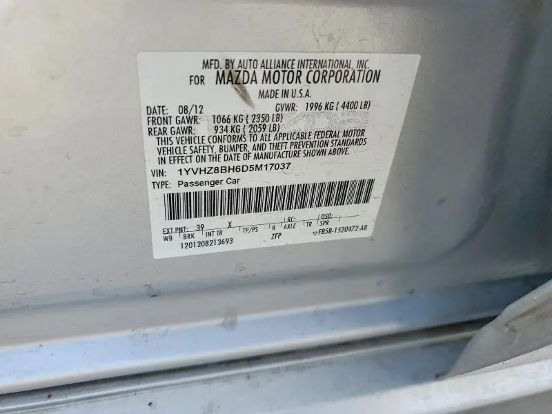 2013 MAZDA 6 SPORT  