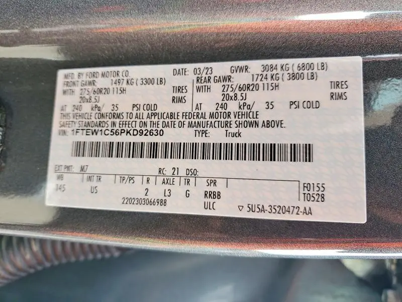 2023 FORD F150 SUPERCREW  