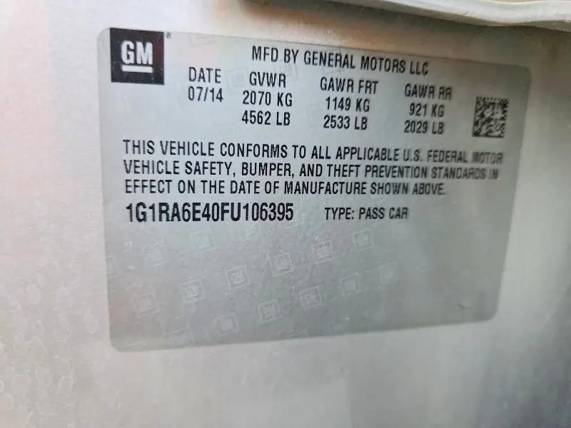 2015 CHEVROLET VOLT   