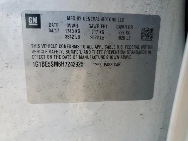 2017 CHEVROLET CRUZE LT