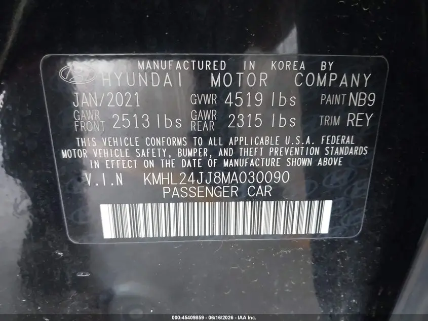 2021 HYUNDAI SONATA BLUE