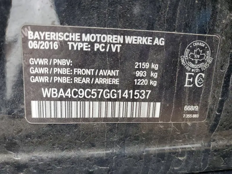 2016 BMW 428 XI GRAN COUPE SULEV  