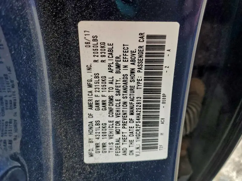 2017 HONDA ACCORD SPORT  