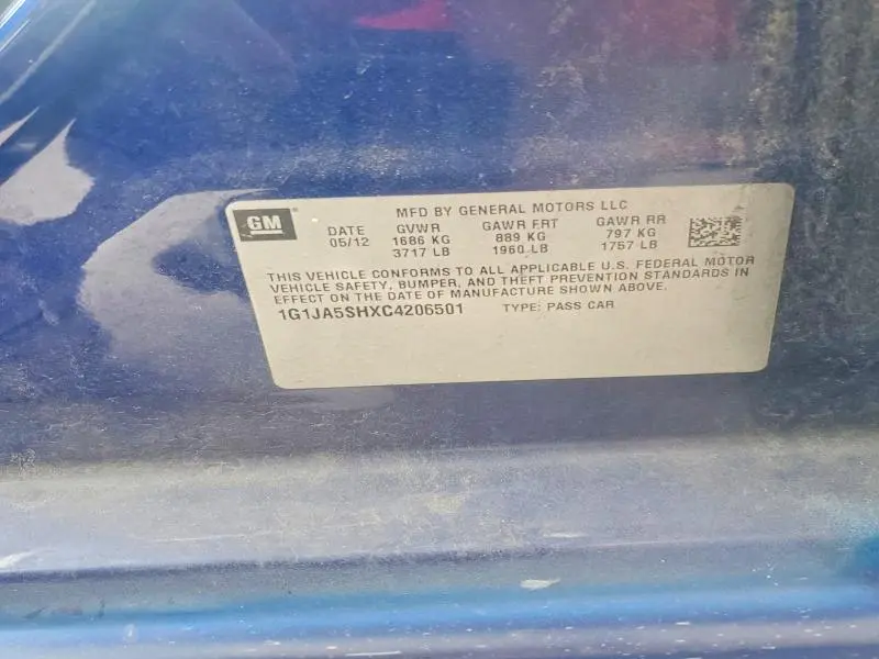 2012 CHEVROLET SONIC LS  
