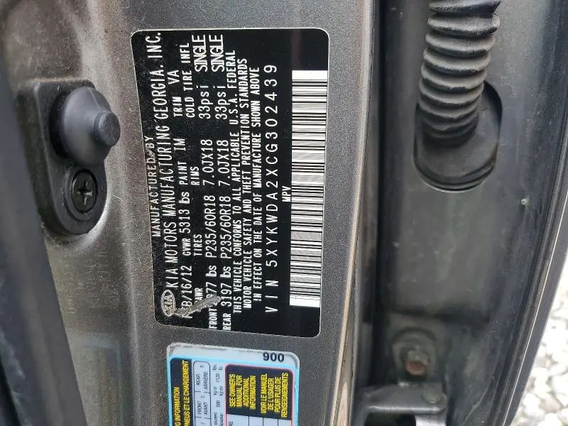 2012 KIA SORENTO SX  