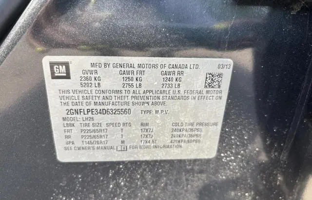 2013 CHEVROLET EQUINOX LT  