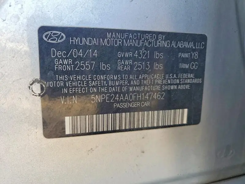 2015 HYUNDAI SONATA   