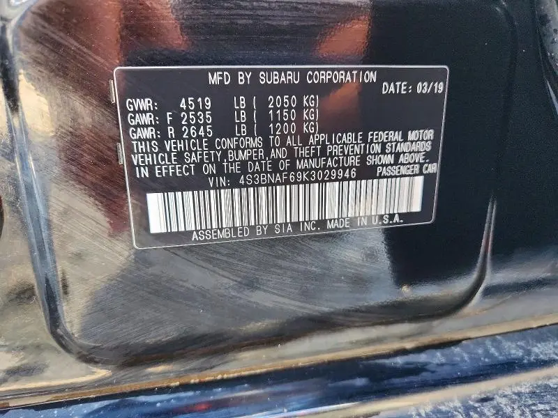 2019 SUBARU LEGACY 2.5I PREMIUM  