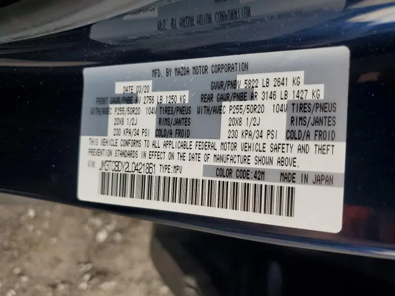 2020 MAZDA CX-9 GRAND TOURING  