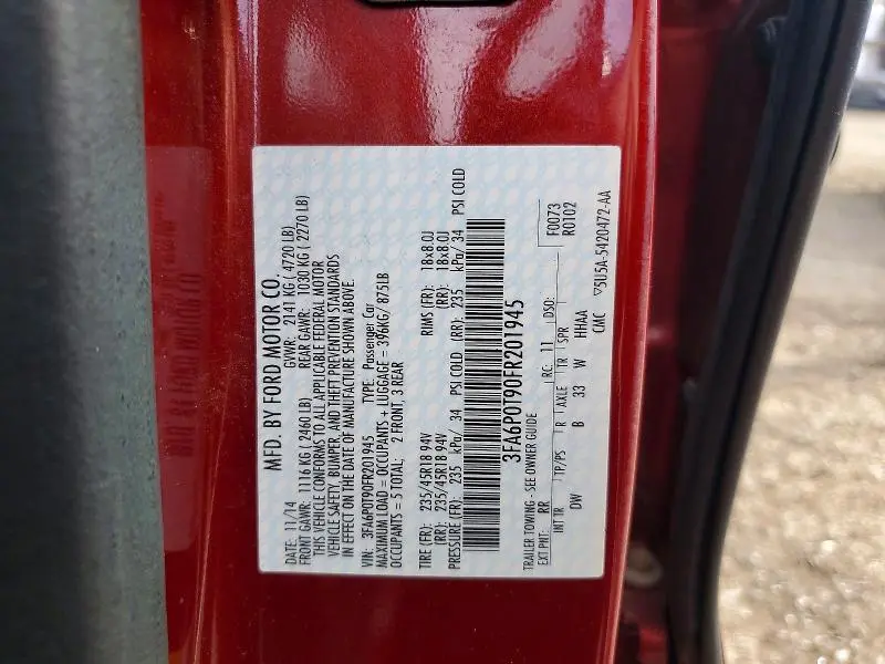 2015 FORD FUSION SE  