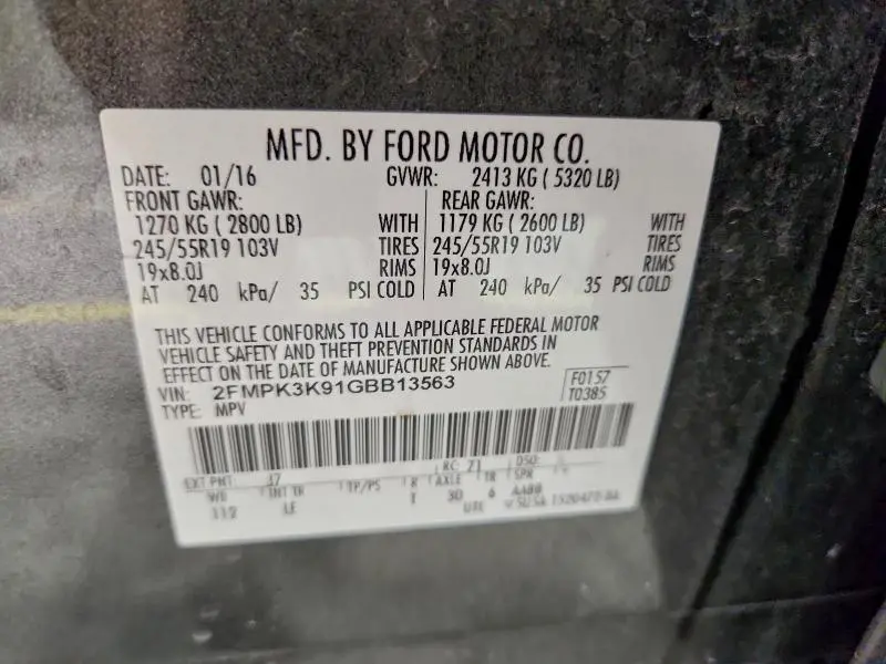 2016 FORD EDGE TITANIUM  