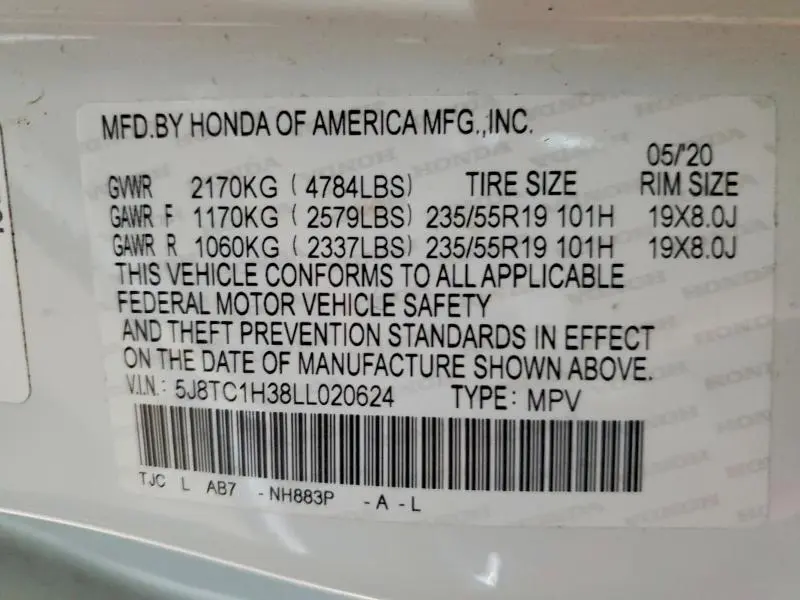 2020 ACURA RDX   