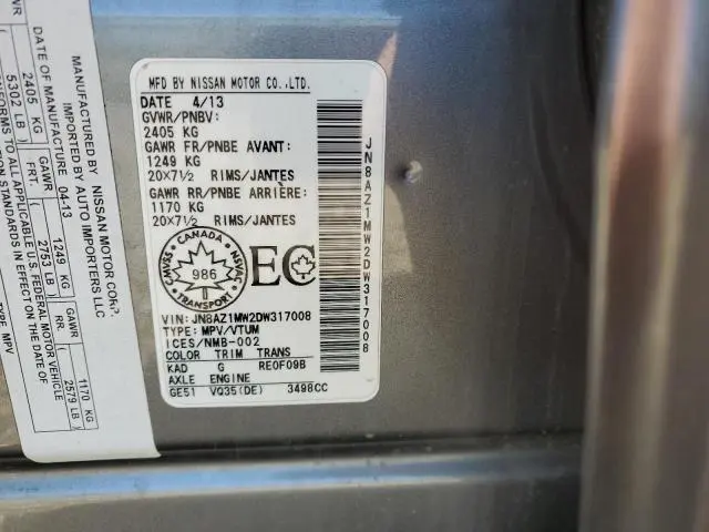 2013 NISSAN MURANO S  