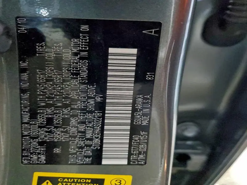 2010 TOYOTA HIGHLANDER   