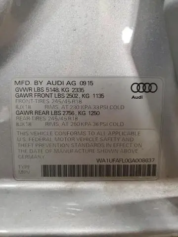 2016 AUDI A4 ALLROAD PREMIUM PLUS  