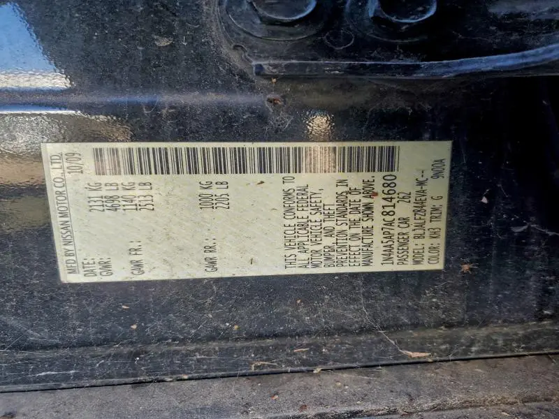 2010 NISSAN MAXIMA S  