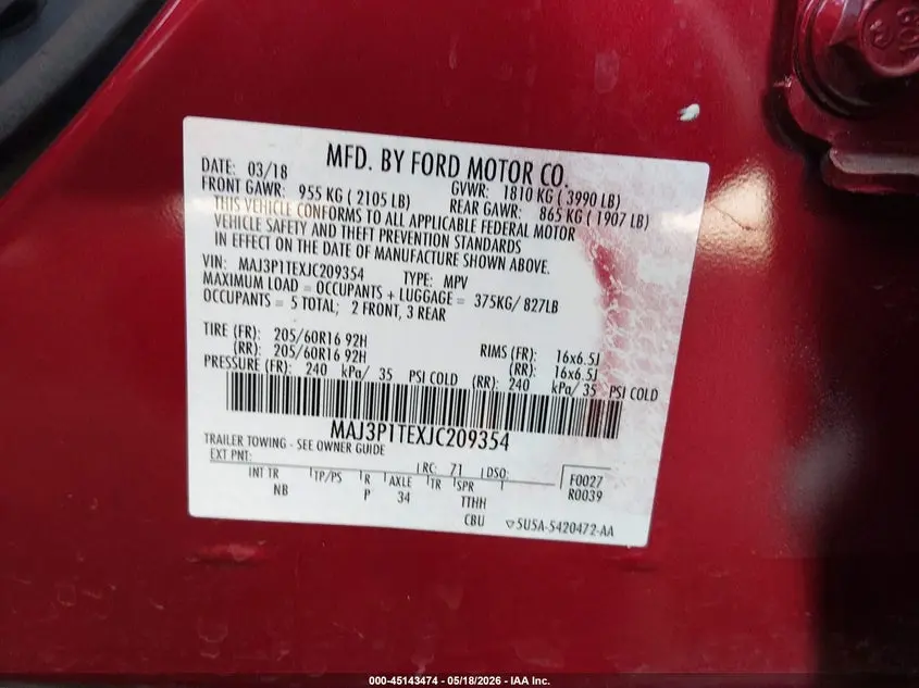 2018 FORD ECOSPORT SE