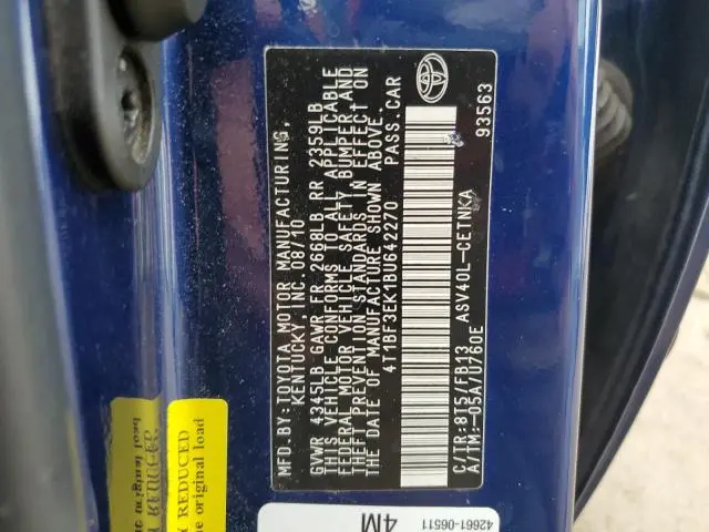 2011 TOYOTA CAMRY BASE  