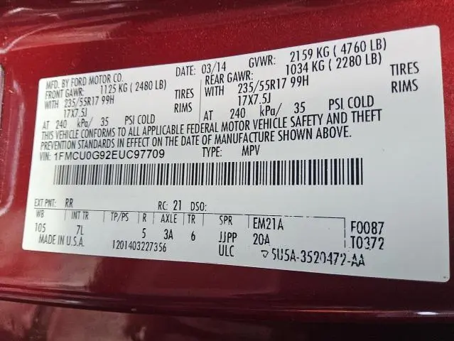 2014 FORD ESCAPE SE  