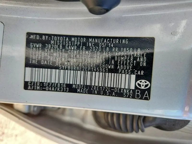 2014 TOYOTA COROLLA LE  