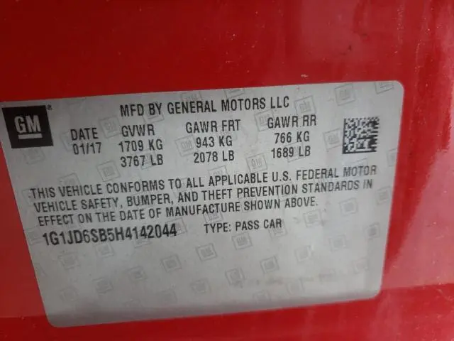 2017 CHEVROLET SONIC LT  