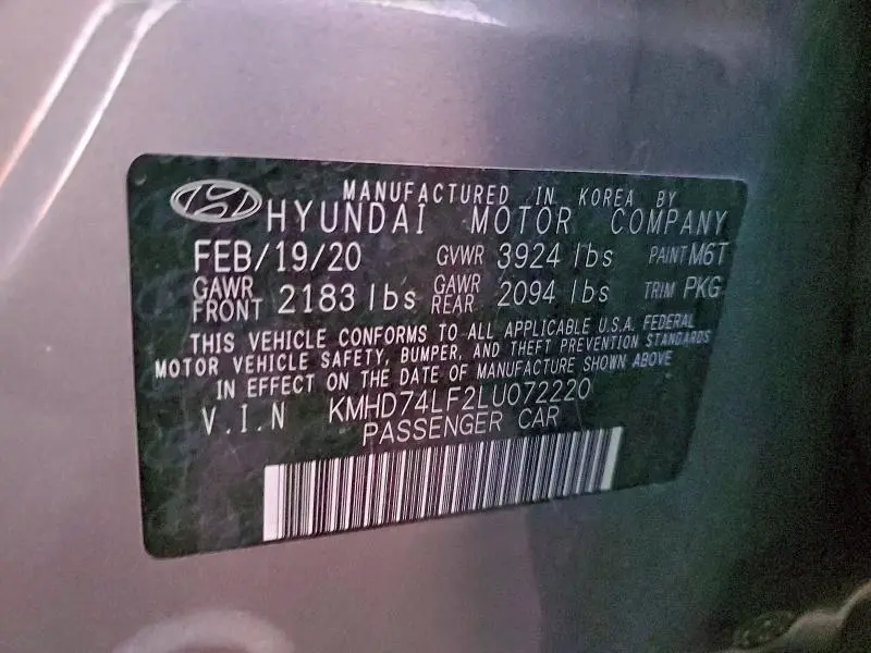 2020 HYUNDAI ELANTRA SE  