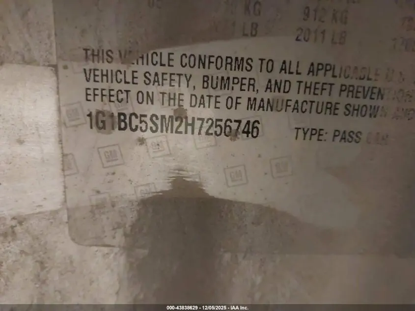 2017 CHEVROLET CRUZE LS AUTO