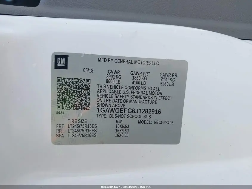 2018 CHEVROLET EXPRESS 2500 LS