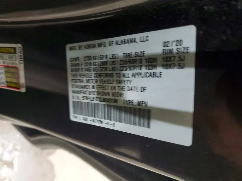 2020 HONDA ODYSSEY EXL  