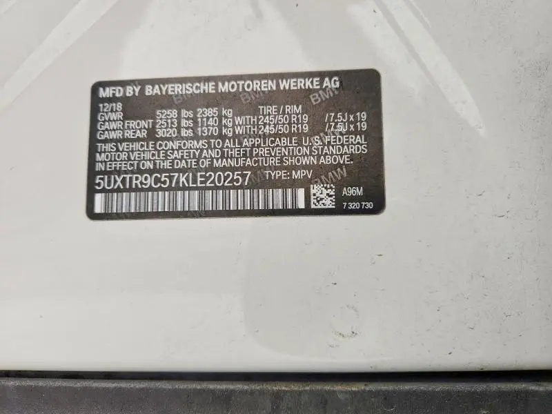 2019 BMW X3 XDRIVE30I  