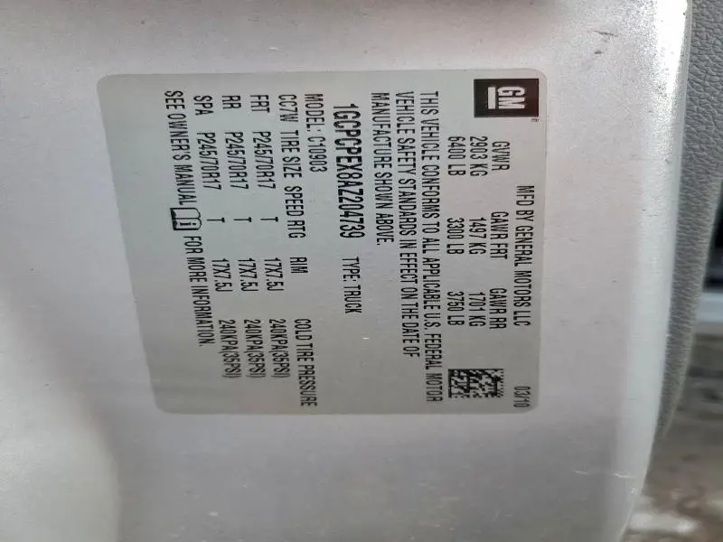 2010 CHEVROLET SILVERADO C1500  