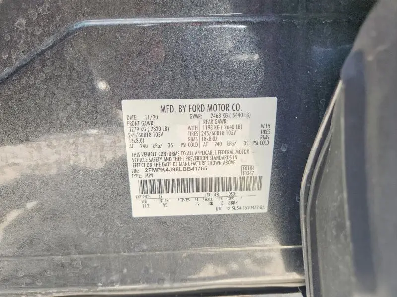 2020 FORD EDGE SEL  