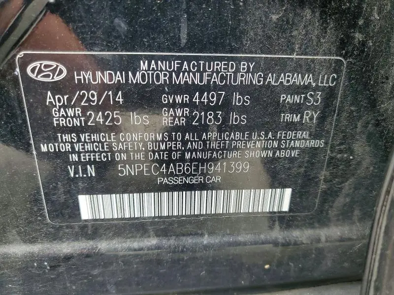 2014 HYUNDAI SONATA LIMITED 2.0T  