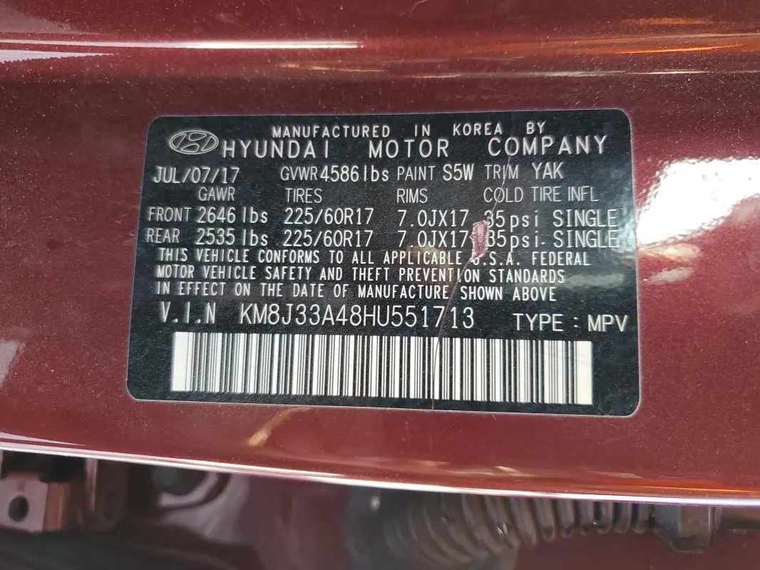 2017 HYUNDAI TUCSON LIMITED  