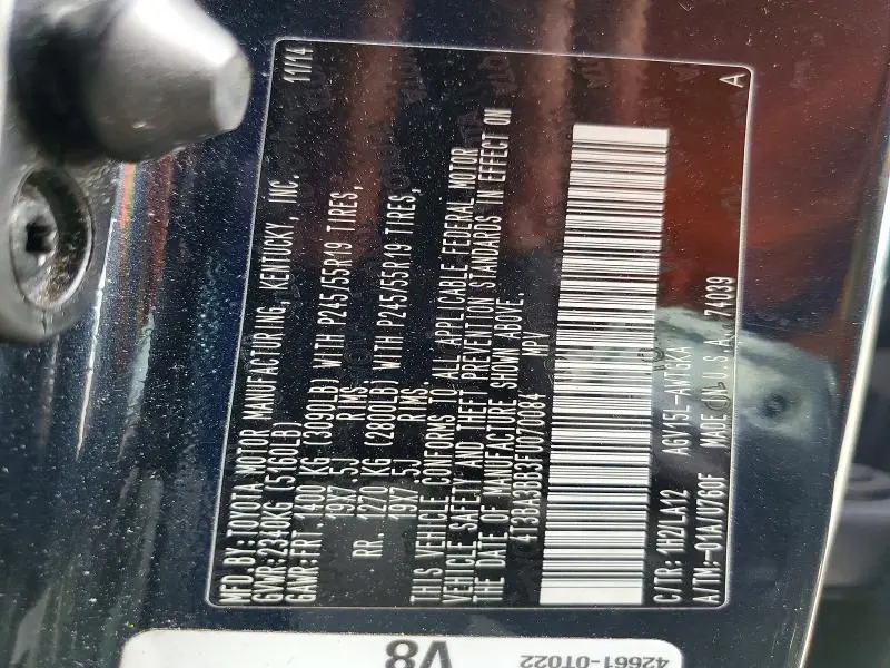 2015 TOYOTA VENZA XLE  