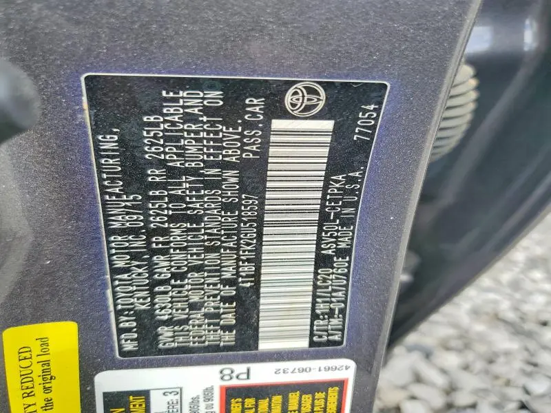 2016 TOYOTA CAMRY LE  