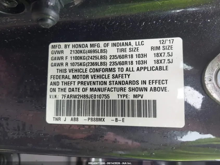 2018 HONDA CR-V EX-L/EX-L NAVI